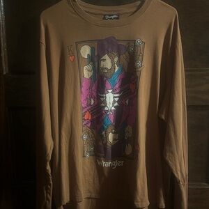 Wrangler Womens Retro Punchy Graphic Long Sleeve Tee, EUC